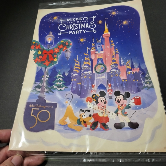Walt Disney World Mickey's Very Merry Christmas Party Print & 2 Ornaments Lot - Picture 9 of 11